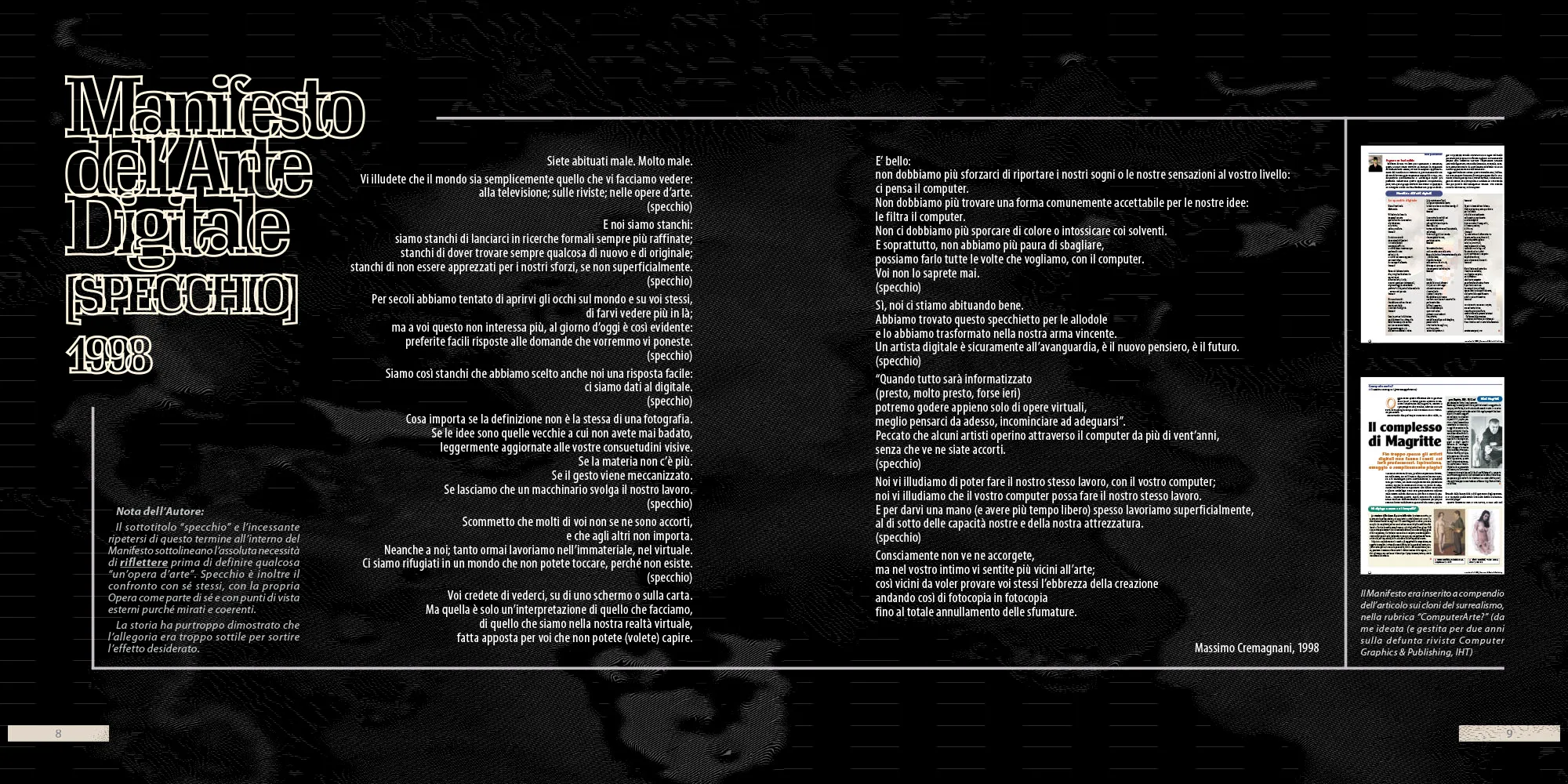 Il primo Manifesto dell'Arte Digitale — Computer Graphics & Publishing, 1998